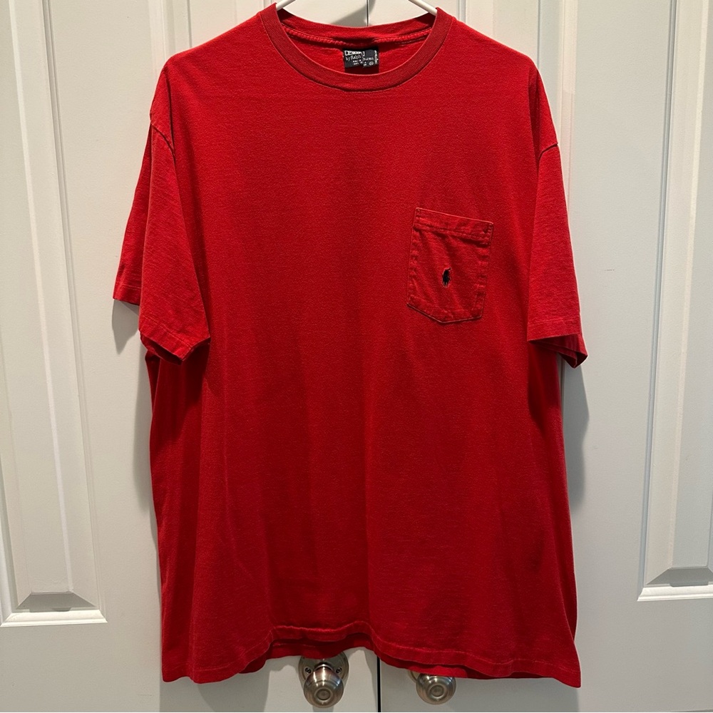 Ralph Lauren Polo Vtg Single Stitch Red Pocket Tee T-shirt Men’s XL